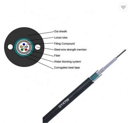 Armoured GYXTW 2 / 4 / 6 / 8 / 12 Core Single Mode Fiber Optic Cable