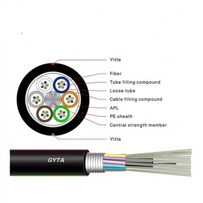 4-144 Core GYTA Fiber Optic Cable Single Mode Multi Mode Outdoor