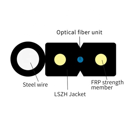 GJYXCH 1 2 4 Core G657A1 Steel Wire Or FRP Black Fiber Optic Drop Cable