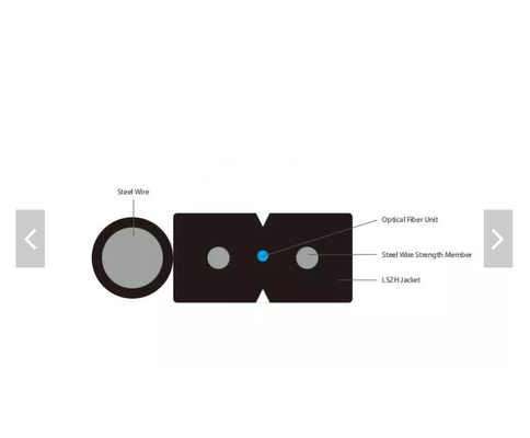 Indoor Outdoor 1 2 4core FTTH Drop Cable GJYXCH Singlemode Fiber Optic Cable