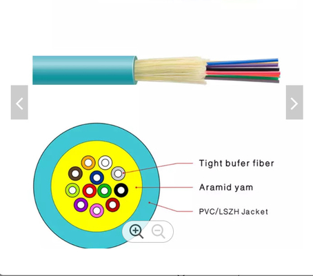 Tight Buffer OM4/OM3 Multi Mode GJFJV G652d Indoor Optical Fiber Cable 0.9mm