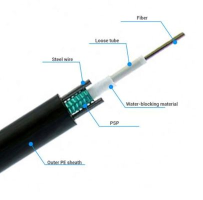 Crush Resistance Flexibility 2-48 Core GYXTW Outdoor Fiber Optic Cable