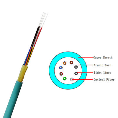 Tight Buffer 8 Core Single Mode Fiber Optic Cable For Communication GJFJV