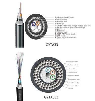 Submarine GYTA33 24 48 72 Core Direct Burial Fiber Optic Cable