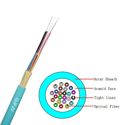 PVC LSZH GJFJV SM MM 8 12 24 36 48 Core Indoor Fiber Optic Cable