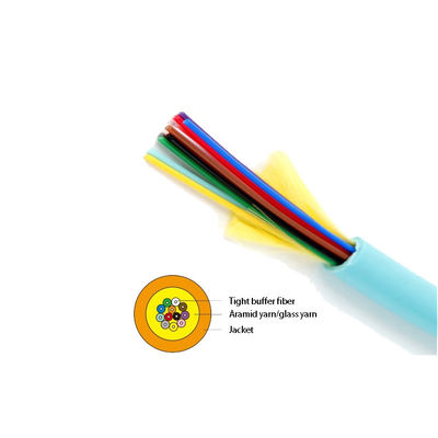 GJFJV-X MM OM3 Distribution Tight Buffer Aqua Fiber Optic Cable