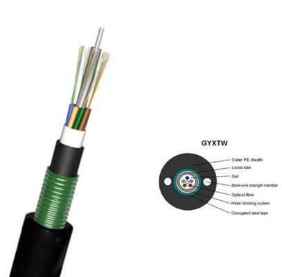 12 Core GYXTW Waterproof Direct Burial Multimode Fiber Optic Cable