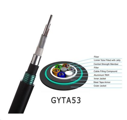 Outdoor Armoured Cable 2-288 cores Optical Fibre Cable GYTA