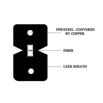 FTTX FTTH FTTP 1Core 2Core 4Core G657A1 Indoor Fiber Optic Drop Cable