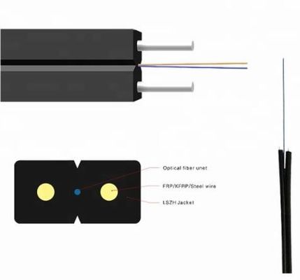 FTTH Singlemode FRPKFRP Steel Strength Member Fiber Optic Cable