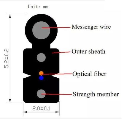 Outdoor Steel Wire 1 2 4 6 Core G657a1 FTTH Drop Cable