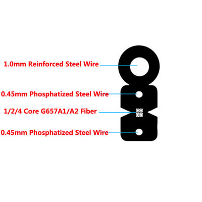 2 Core Self Supporting Figure 8 FTTX Overhead Aerial Cable