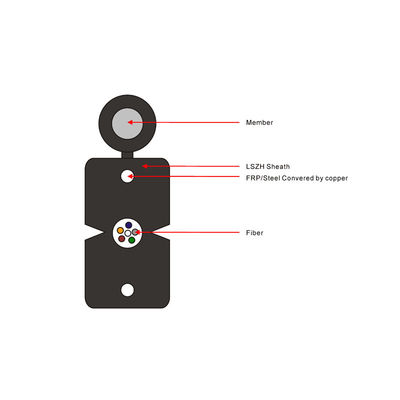 1,2,4 Core G657A1 G657A2 FTTH Flat Drop FOC Fiber Optic Cable