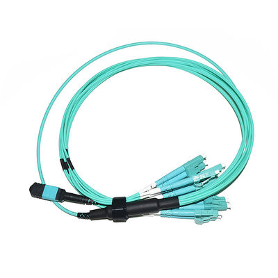 12 24 Cores Fanout MPO To LC Breakout Cable MPO Fanout Cable