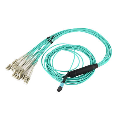 12 24 Cores Fanout MPO To LC Breakout Cable MPO Fanout Cable