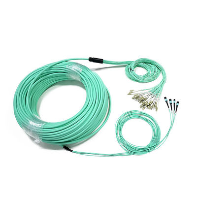 12 24 Cores Fanout MPO To LC Breakout Cable MPO Fanout Cable