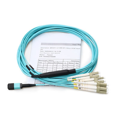 12 24 Cores Fanout MPO To LC Breakout Cable MPO Fanout Cable