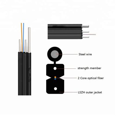GJYXFCH G657A SM 1 Core FTTH Drop Fiber Optic Cable