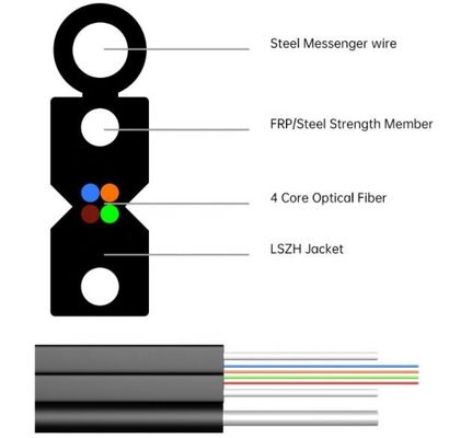 Self Supporting LSZH Sheath G657A2 4 Core OFC Cable