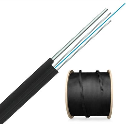 Indoor FTTH Fiber Optic Drop Cable 2 4 6 8 12 16 24 Core With LSZH Jacket