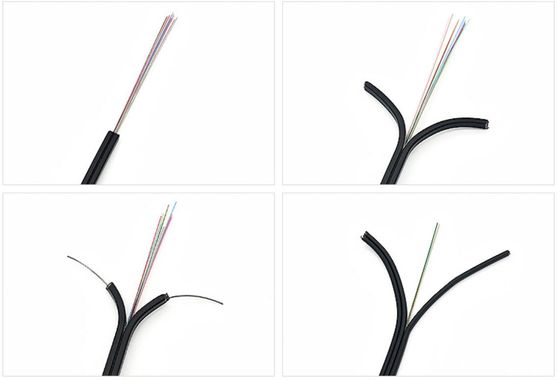 1 2 4 6 Core FTTH Indoor Drop Cable With LSZH Jacket