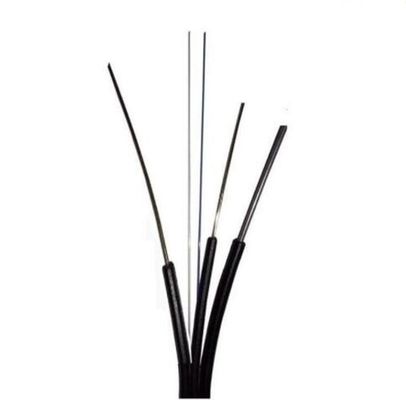 Low Friction LSZH Sheath FTTH Flat Fiber Optic Cable With Dropping Messenger