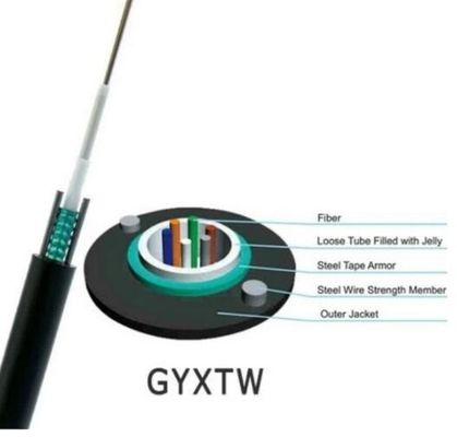Outdoor 24 48 Core GYFTY Fiber Optic Cable With FRP Strength Member