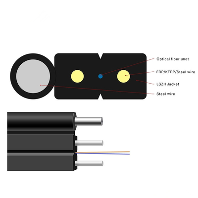 Indoor Outdoor FTTH Fiber Optic Cable 1650nm Soft Easy To Deploy