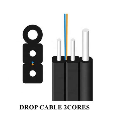 Telecommunication ISO9001 Dual Core Cable Aramid Yarn With LSZH Jacket FTTH