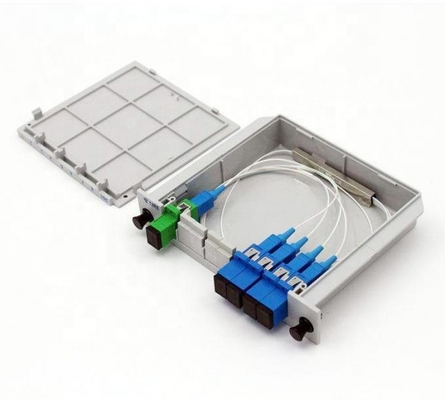 FTTH 1x12 PLC Splitter Optical Fiber With SC / APC Connector FTTH Cassette