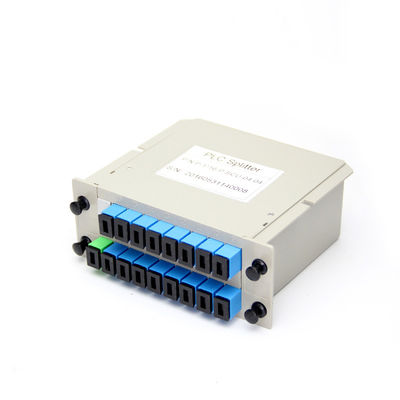 Rack Mount Plc Splitter ABS Box SC UPC Connectors Cassette Type 1X16 Optical Fiber Splitter